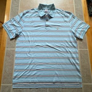 Brooks Brothers Light Blue Striped Golf Polo Shirt XL